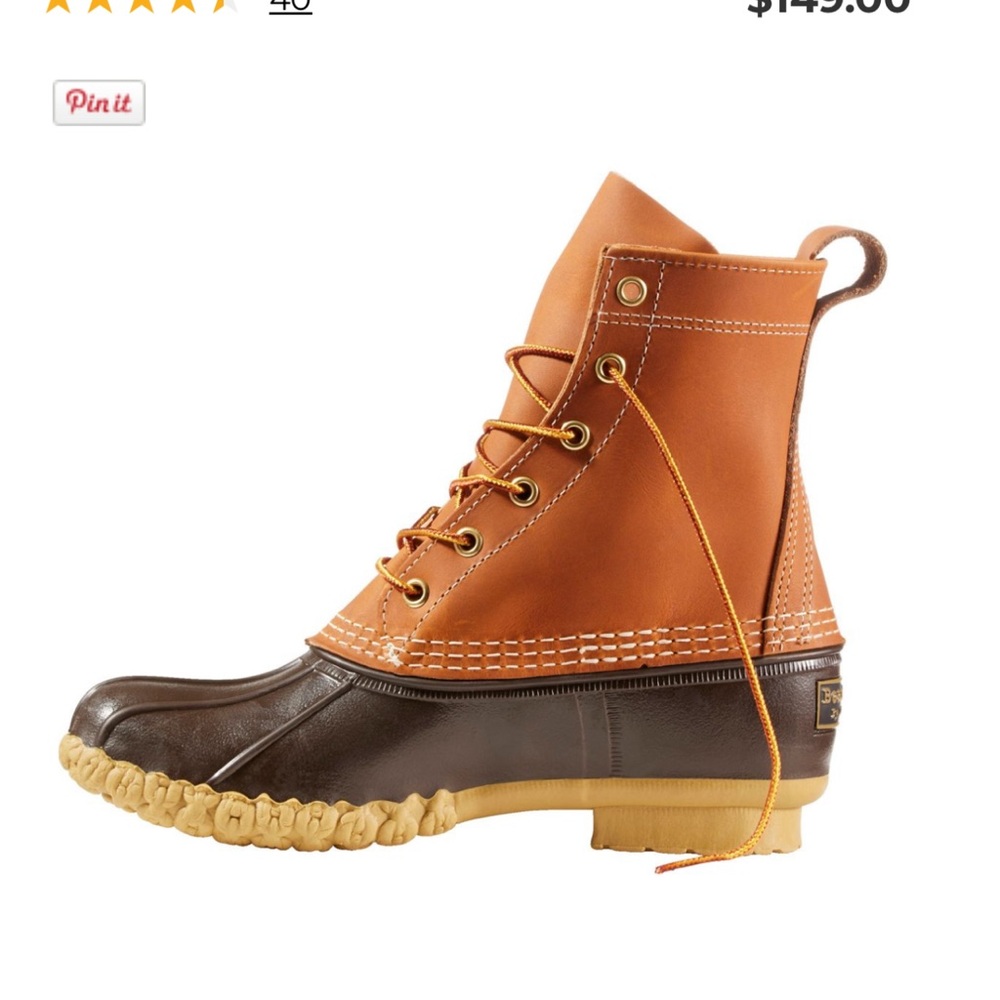 LL Bean women’s Bean Brown and Tan Duck Boots
